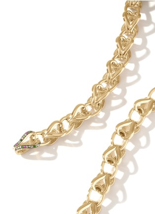 Detail View - Click To Enlarge - JOHN HARDY - ‘Cinta’ 18K yellow gold Garnet Tsavorite Sapphire Diamond Asli chain necklace