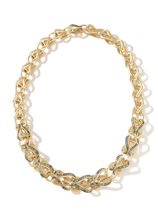 Main View - Click To Enlarge - JOHN HARDY - ‘Cinta’ 18K yellow gold Garnet Tsavorite Sapphire Diamond Asli chain necklace