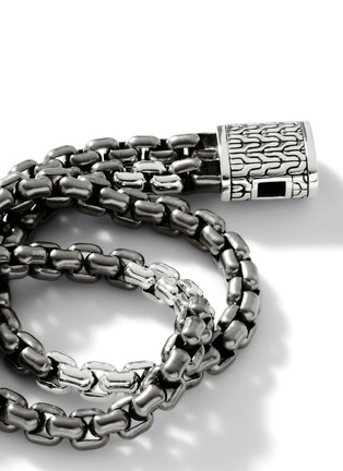 Detail View - Click To Enlarge - JOHN HARDY - ‘CLASSIC CHAIN’ SILVER BLACK RHODIUM BOX INDUSTRIAL CHAIN DOUBLE ROW BRACELET