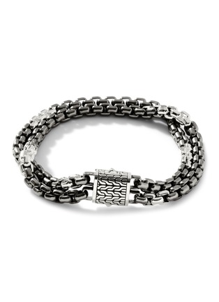 Main View - Click To Enlarge - JOHN HARDY - ‘CLASSIC CHAIN’ SILVER BLACK RHODIUM BOX INDUSTRIAL CHAIN DOUBLE ROW BRACELET