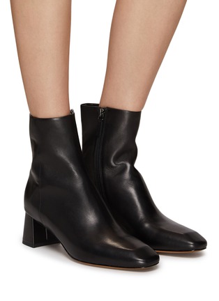 Figure View - Click To Enlarge - EQUIL - ‘FIRENZE’ SQUARE TOE LEATHER ANKLE BOOTS