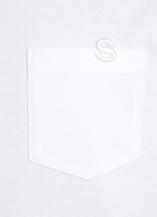 - SACAI - Logo Embroidered Crewneck Short Sleeve Cotton Jersey T-Shirt