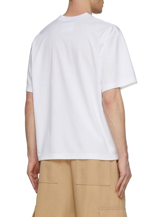 Back View - Click To Enlarge - SACAI - Logo Embroidered Crewneck Short Sleeve Cotton Jersey T-Shirt