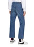 Back View - Click To Enlarge - SACAI - Belted Medium Wash Cropped Leg Jeans