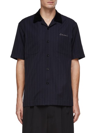Main View - Click To Enlarge - SACAI - Logo Embroidery Button Up Shirt