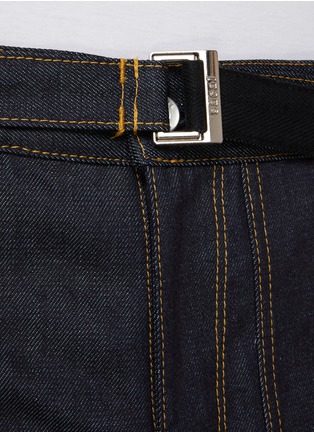  - SACAI - Belted Contrast Stitch Dark Washed Denim Cargo Shorts