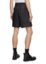 Back View - Click To Enlarge - SACAI - Belted Contrast Stitch Dark Washed Denim Cargo Shorts