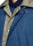  - SACAI - Nylon Collar Hidden Placket Denim Long Coat
