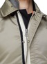  - SACAI - Ruched Detail Sleeve Front Zip Snap Button Closure Nylon Blouson