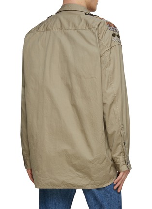 Back View - Click To Enlarge - SACAI - x Eric Haze Logo Embroidery Flap Chest Pocket Cotton Shirt Jacket