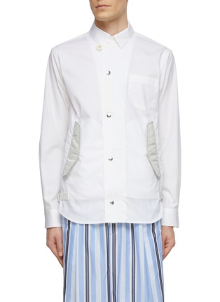 Main View - Click To Enlarge - SACAI - Side Strap Flap Pocket Cotton Button Up Shirt