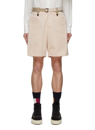 Main View - Click To Enlarge - SACAI - Belted Waist Mid Rise Overdye Shorts