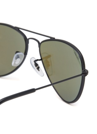 Detail View - Click To Enlarge - RAY-BAN - ‘Junior Aviator’ Metal Frame Blue Lens Kids Aviator Sunglasses
