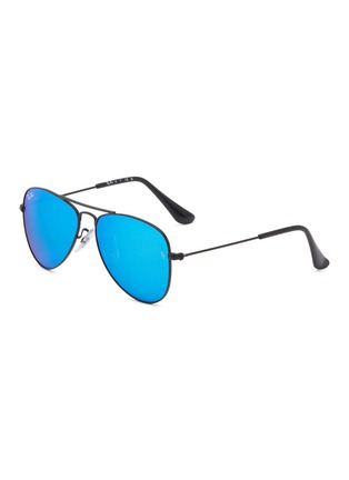 Main View - Click To Enlarge - RAY-BAN - ‘Junior Aviator’ Metal Frame Blue Lens Kids Aviator Sunglasses