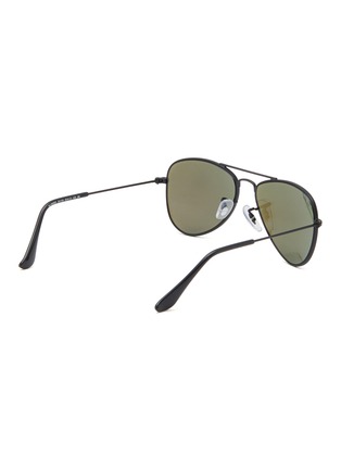Figure View - Click To Enlarge - RAY-BAN - ‘Junior Aviator’ Metal Frame Blue Lens Kids Aviator Sunglasses