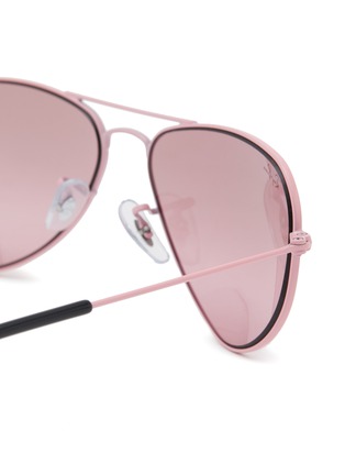 Detail View - Click To Enlarge - RAY-BAN - ‘Junior Aviator’ Metal Frame Pink Lens Kids Aviator Sunglasses