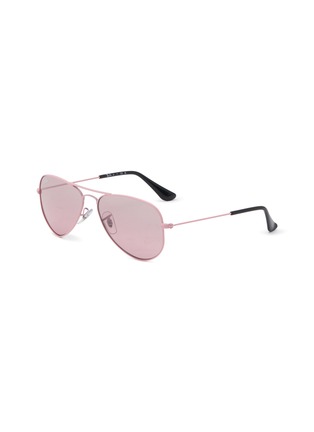 Main View - Click To Enlarge - RAY-BAN - ‘Junior Aviator’ Metal Frame Pink Lens Kids Aviator Sunglasses