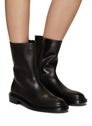 Figure View - Click To Enlarge - EQUIL - ‘BERLIN’ ROUND TOE LEATHER BOOTS