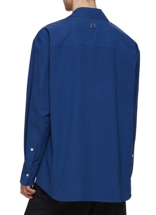 Back View - Click To Enlarge - WOOYOUNGMI - Double Layer Draped Button Up Shirt