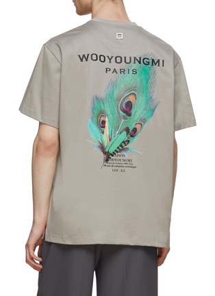 Back View - Click To Enlarge - WOOYOUNGMI - Peacock Feather Graphic T-Shirt