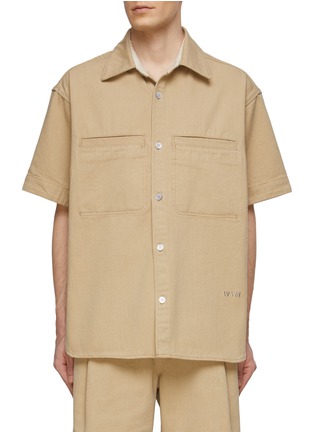 Main View - Click To Enlarge - WOOYOUNGMI - Double Pocket Cotton Boxy Short Sleeve Shirt