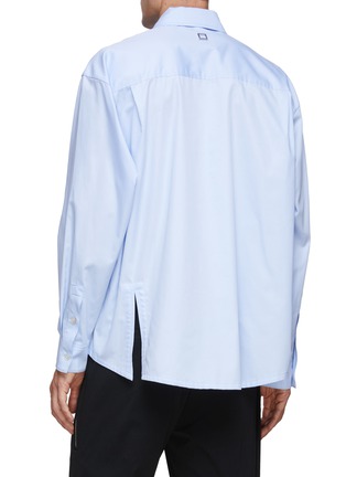 Back View - Click To Enlarge - WOOYOUNGMI - Logo Embroidery Chest Pocket Side Slit Cotton Button Up Shirt