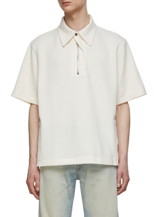 Main View - Click To Enlarge - WOOYOUNGMI - Half Zip Twisted Placket Polo