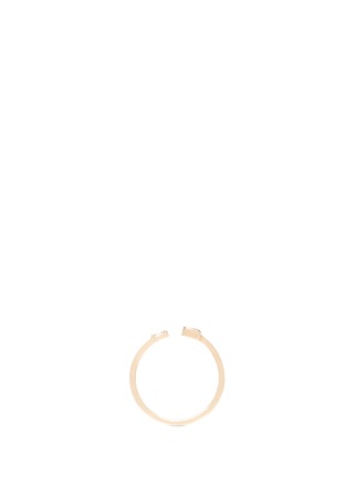 Detail View - Click To Enlarge - XIAO WANG - 'Gravity' white diamond 14k yellow gold open ring