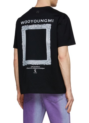 Back View - Click To Enlarge - WOOYOUNGMI - Logo Patch Graphic Print Crewneck Cotton T-Shirt