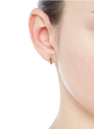 Figure View - Click To Enlarge - XIAO WANG - 'Stardust' diamond 14k yellow gold earrings