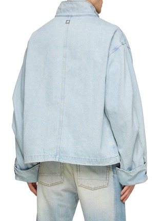 Back View - Click To Enlarge - WOOYOUNGMI - Concealed Button Flap Patch Pocket Light Washed Denim Jacket