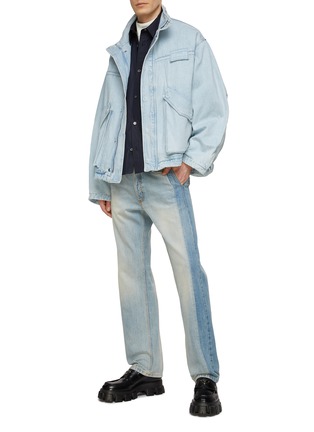 Figure View - Click To Enlarge - WOOYOUNGMI - Concealed Button Flap Patch Pocket Light Washed Denim Jacket