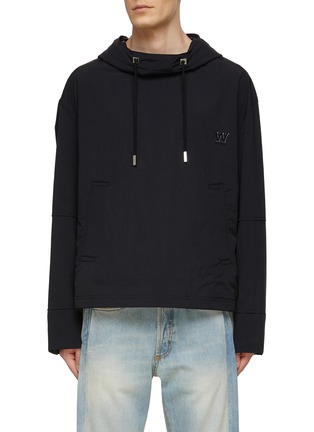 Main View - Click To Enlarge - WOOYOUNGMI - Nylon Drawstring Snood Pullover Hoodie