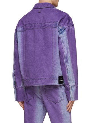 Back View - Click To Enlarge - WOOYOUNGMI - Two Toned Medium Washed Denim Trucker Jacket