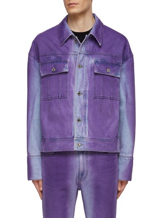 Main View - Click To Enlarge - WOOYOUNGMI - Two Toned Medium Washed Denim Trucker Jacket