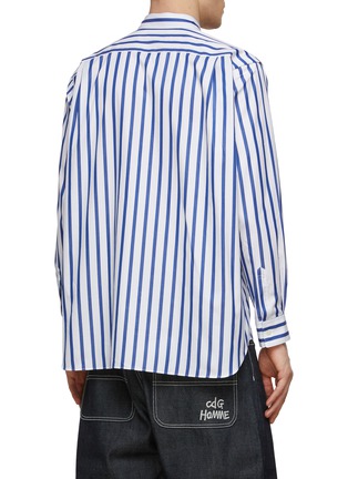 Back View - Click To Enlarge - COMME DES GARÇONS SHIRT - Under Arm Cut Out Striped Shirt