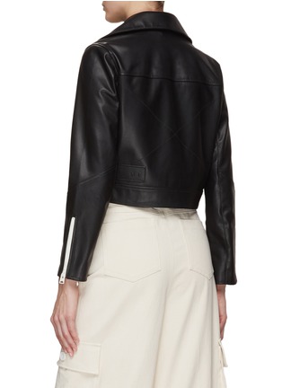 Back View - Click To Enlarge - SHOREDITCH SKI CLUB - ‘VYNER RAE’ CONTRAST ZIP BIKER JACKET