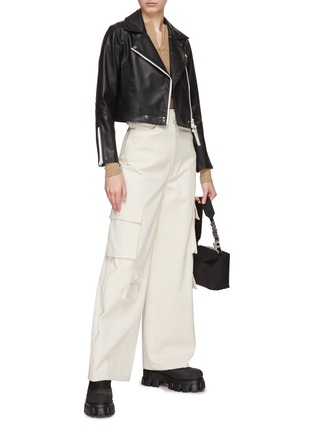 Figure View - Click To Enlarge - SHOREDITCH SKI CLUB - ‘VYNER RAE’ CONTRAST ZIP BIKER JACKET