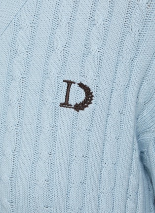  - DUNST - Crest Logo Embroidered Long Sleeve Cable Knit Cardigan
