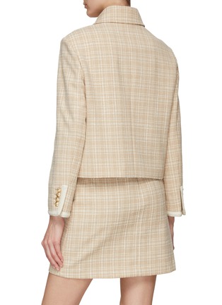 Back View - Click To Enlarge - DUNST - Gold Toned Button Shirt Collar Tweed Jacket