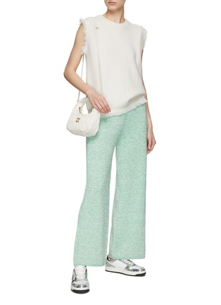 Figure View - Click To Enlarge - CRUSH COLLECTION - Elasticated Waist Straight Leg Knit Pants