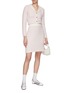 Figure View - Click To Enlarge - CRUSH COLLECTION - Elasticated Waist Bouclé Tweed Cardigan Mini Pencil Skirt