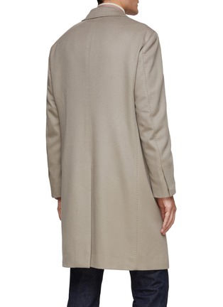 Back View - Click To Enlarge - RING JACKET - NOTCH LAPEL FLAP POCKET PIACENZA WOOL CASHMERE TWILL CHESTERFIELD COAT