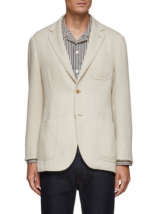 Main View - Click To Enlarge - RING JACKET - Alpaca Wool Blend Knit Single Breasted Blazer