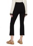 Back View - Click To Enlarge - CRUSH COLLECTION - Elasticated Waist Cropped Flared Leg Knit Pants