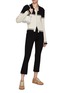 Figure View - Click To Enlarge - CRUSH COLLECTION - Elasticated Waist Cropped Flared Leg Knit Pants