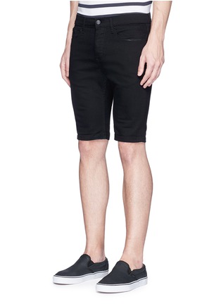 Front View - Click To Enlarge - TOPMAN - Skinny fit raw denim shorts