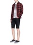 Figure View - Click To Enlarge - TOPMAN - Skinny fit raw denim shorts