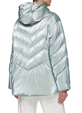 Back View - Click To Enlarge - MONCLER - ‘Oeting’ Hooded Chevron Puffer Jacket