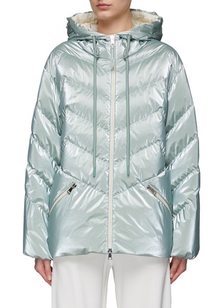 Main View - Click To Enlarge - MONCLER - ‘Oeting’ Hooded Chevron Puffer Jacket